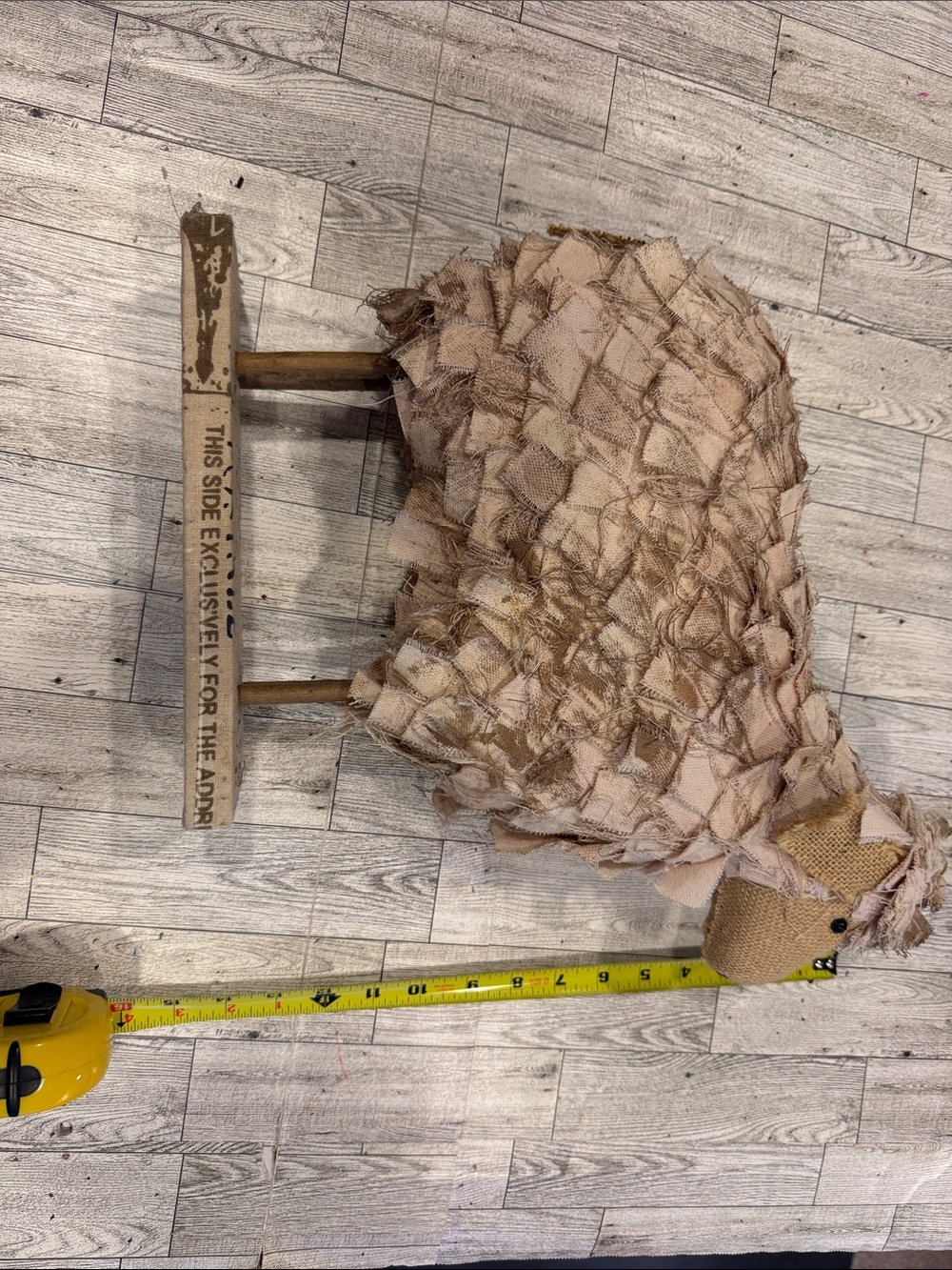 Folk Art Sheep Burlap Ruffle